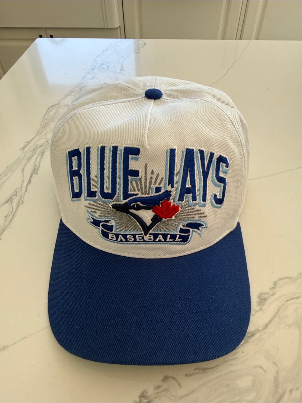 Blue Jays Baseball Cap - White and Royal Blue 47- brand, worn once